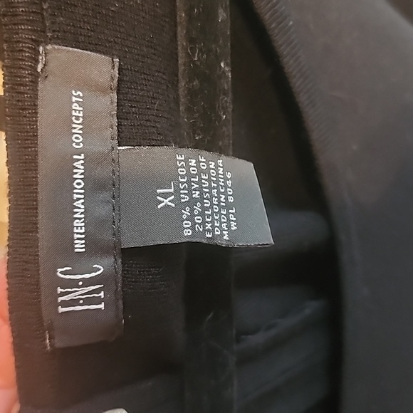 INC International Concepts - Black asymmetrical top with gold grommet detailing - Picture 4 of 4